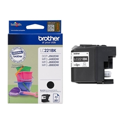 Brother LC221BK Sort Blækpatron (260s)