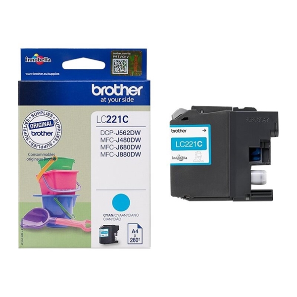 Brother LC221M Magenta Blækpatron (260s)