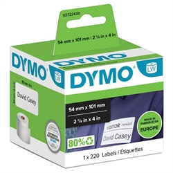 Dymo 99014  Shipping etiket 54x101 mm hvide 220 stk. pr. rulle