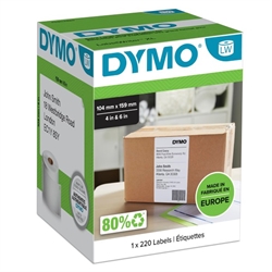 Dymo S0904980  Pakke etiket 104x159 mm Hvide 220 stk. pr. rulle