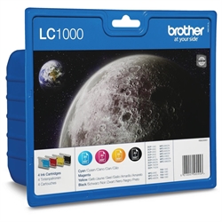 Brother LC1000VALBP Value Pack BK,C,M,Y blækpatron (500/400s)