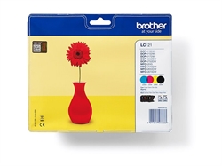 Brother LC121VALBP Value Pack BK,C,M,Y blækpatron (300s)