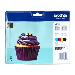 Brother LC123VALBP Value Pack BK,C,M,Y blækpatron (600s)