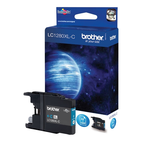 Brother LC1280XLC Cyan Blækpatron (1.200s)