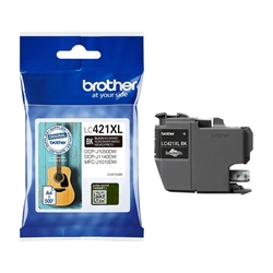 Brother LC421XLBK Sort Blækpatron (500s)