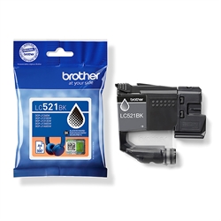 Brother LC521BK Sort Blækpatron (500s)