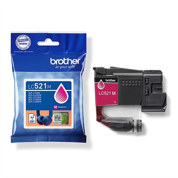 Brother LC521M Magenta Blækpatron (500s)