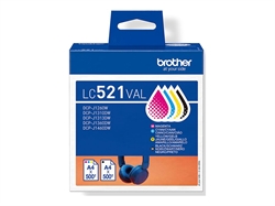 Brother LC521VAL Value-pack BK,C,M,Y Blækpatron (500s)