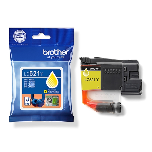 Brother LC521Y Yellow Blækpatron (500s)