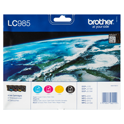 Brother LC985VALBP Value Pack BK,C,M,Y Blækpatron (300/260s)