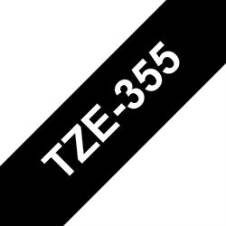 BROTHER TZe 355 Kompatibel tape 24 mm, Hvid tekst på Sort 8M