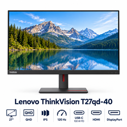Lenovo ThinkVision T27qd-40 27" – QHD 120 Hz USB-C