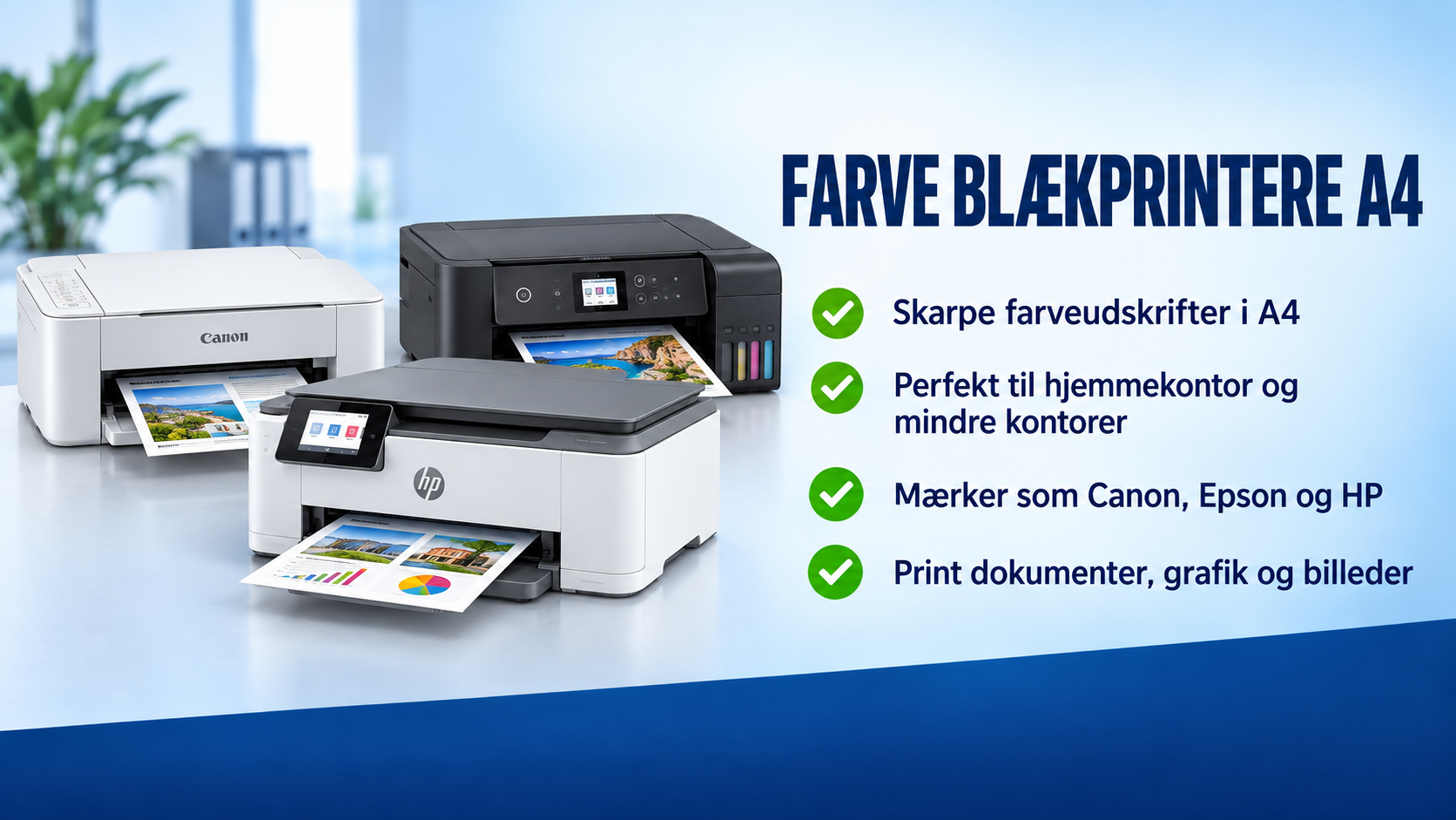 Farve BlækPrintere A4 hos OfficeWorld