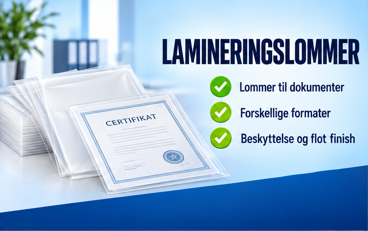 Lamineringslommer til kontor og arbejdsplads