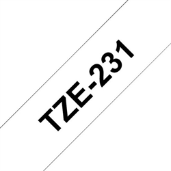 BROTHER TZe 231 Kompatibel tape 12mm, Sort tekst på Hvid  8M