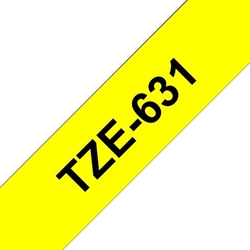 BROTHER TZe 631 Kompatibel tape 12mm, Sort tekst på Gul  8M
